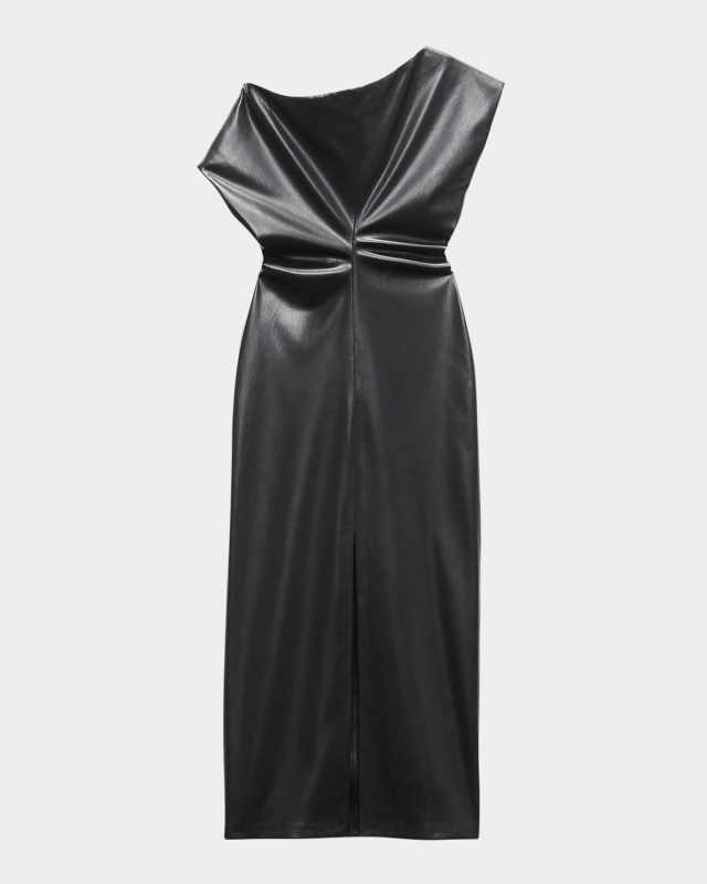 Eleanor Faux Leather Midi Dress